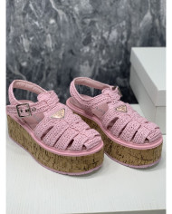 Prada  Women's Roman wooden platform sandals