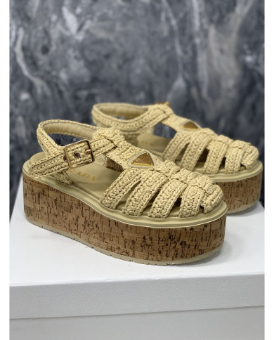 Prada  Women's Roman wooden platform sandals