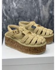Prada  Women's Roman wooden platform sandals