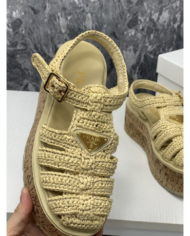 Prada  Women's Roman wooden platform sandals