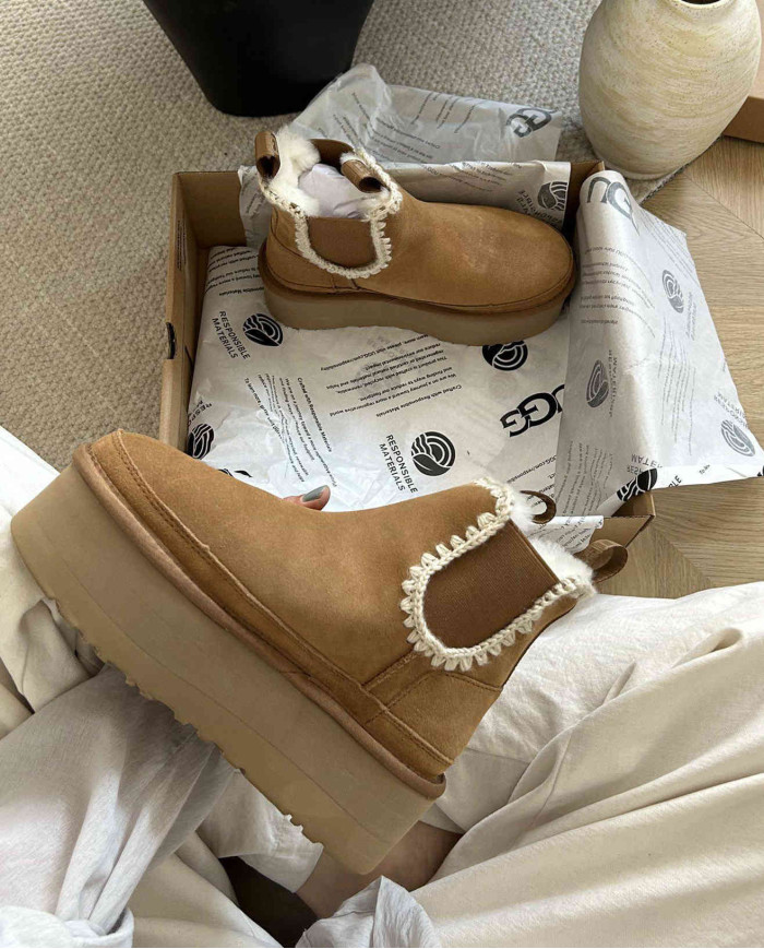 Winter Shearling Mid-Calf Warm Boots for Women