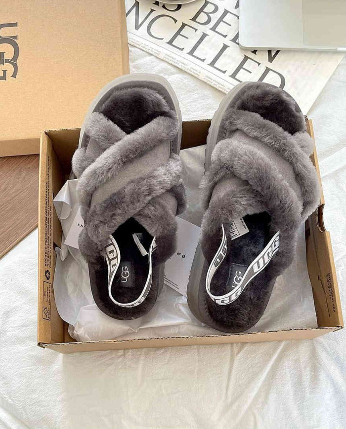 UGG Women’s Shearling Slippers Outdoor Warm Platform Slides