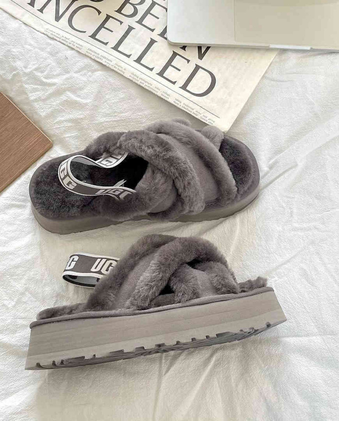 UGG Women’s Shearling Slippers Outdoor Warm Platform Slides