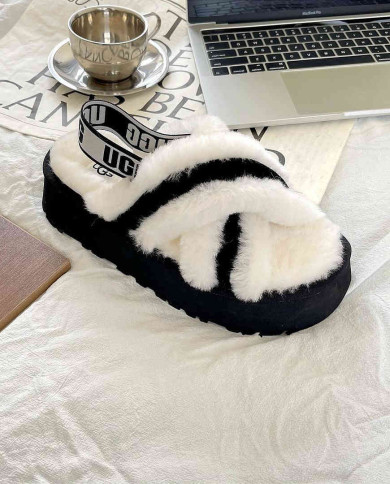 UGG Women’s Shearling Slippers Outdoor Warm Platform Slides