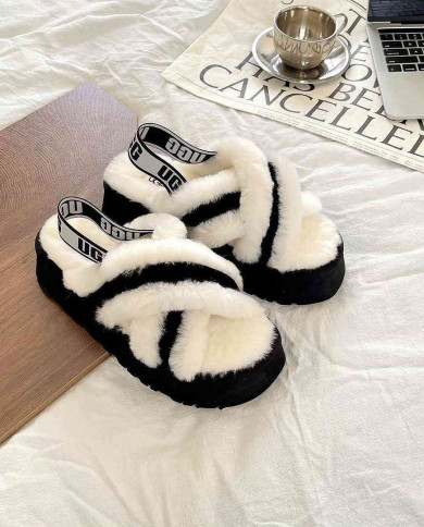 UGG Women’s Shearling Slippers Outdoor Warm Platform Slides