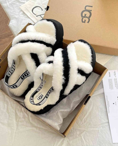 UGG Women’s Shearling Slippers Outdoor Warm Platform Slides