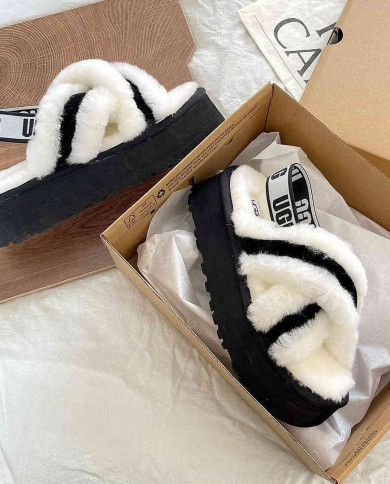UGG Women’s Shearling Slippers Outdoor Warm Platform Slides