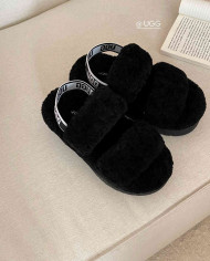 UGG Fleece Lined Warm Slippers for Women Winter Indoor Thick Sole Sandals