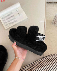 UGG Fleece Lined Warm Slippers for Women Winter Indoor Thick Sole Sandals
