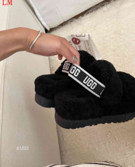 UGG Fleece Lined Warm Slippers for Women Winter Indoor Thick Sole Sandals