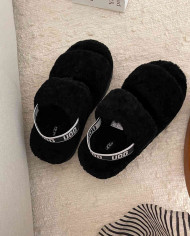 UGG Fleece Lined Warm Slippers for Women Winter Indoor Thick Sole Sandals