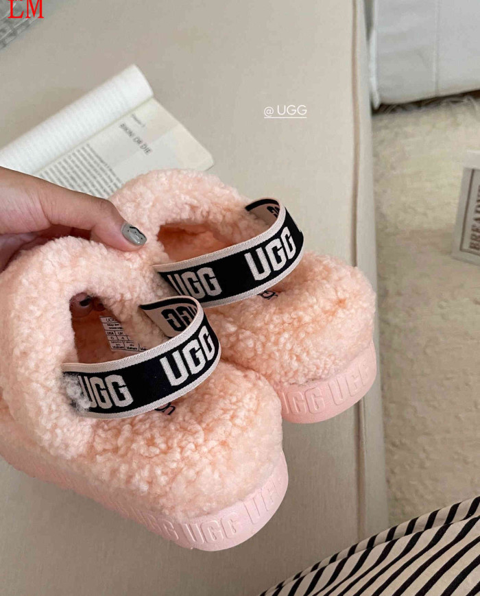 UGG Fleece Lined Warm Slippers for Women Winter Indoor Thick Sole Sandals