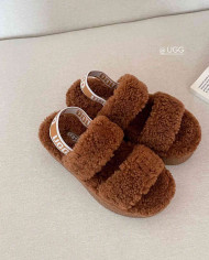 UGG Fleece Lined Warm Slippers for Women Winter Indoor Thick Sole Sandals