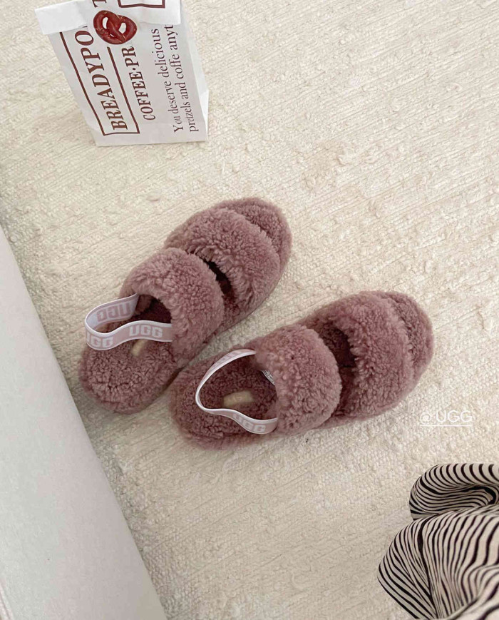 UGG Fleece Lined Warm Slippers for Women Winter Indoor Thick Sole Sandals