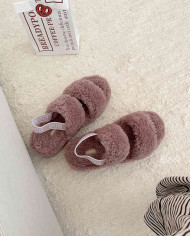 UGG Fleece Lined Warm Slippers for Women Winter Indoor Thick Sole Sandals