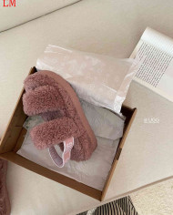 UGG Fleece Lined Warm Slippers for Women Winter Indoor Thick Sole Sandals