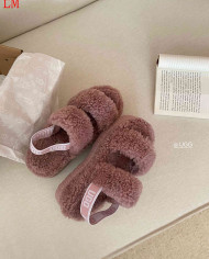 UGG Fleece Lined Warm Slippers for Women Winter Indoor Thick Sole Sandals