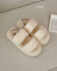UGG Fleece Lined Warm Slippers for Women Winter Indoor Thick Sole Sandals