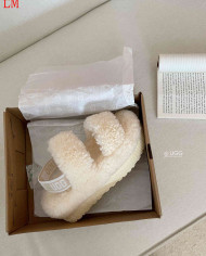 UGG Fleece Lined Warm Slippers for Women Winter Indoor Thick Sole Sandals