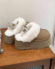 UGG Winter Thick Platform Warm Slippers for Women Cozy Indoor Fuzzy Shoes
