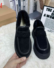 UGG Fleece Lined Platform Warm Casual Shoes Women's Slip-On Flats