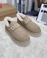 UGG Fleece Lined Platform Slip-On Shoes Women's Fashion Casual Flats