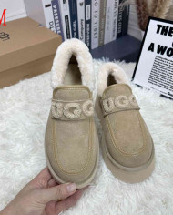 UGG Fleece Lined Platform Slip-On Shoes Women's Fashion Casual Flats