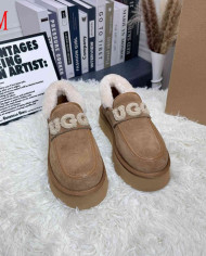 UGG Fleece Lined Platform Slip-On Shoes Women's Fashion Casual Flats