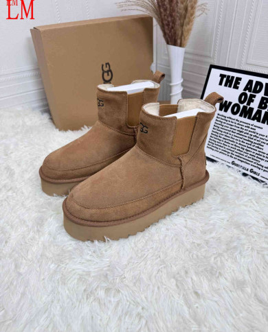 UGG Thick Sole Snow Boots Women's Warm Ankle Boots Anti-Slip Shoes