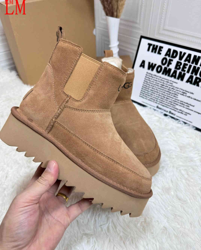 UGG Thick Sole Snow Boots Women's Warm Ankle Boots Anti-Slip Shoes