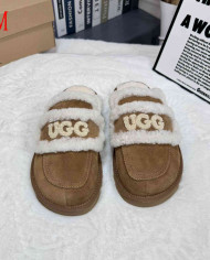 UGG Fuzzy Slip-On Loafers Women's Warm Casual Indoor Shoes