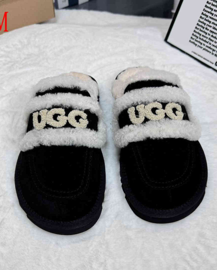 UGG Fuzzy Slip-On Loafers Women's Warm Casual Indoor Shoes
