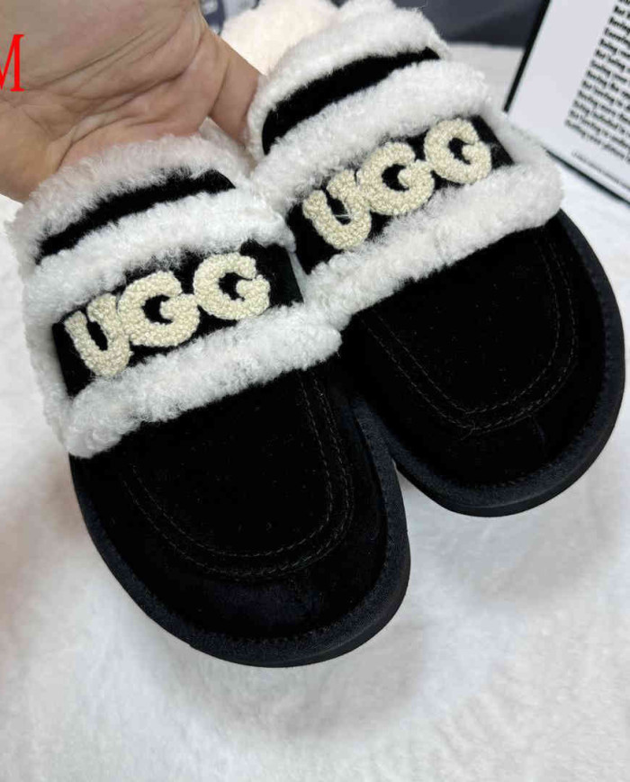 UGG Fuzzy Slip-On Loafers Women's Warm Casual Indoor Shoes