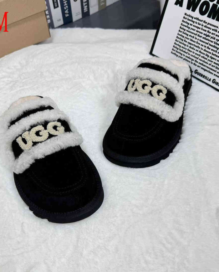 UGG Fuzzy Slip-On Loafers Women's Warm Casual Indoor Shoes
