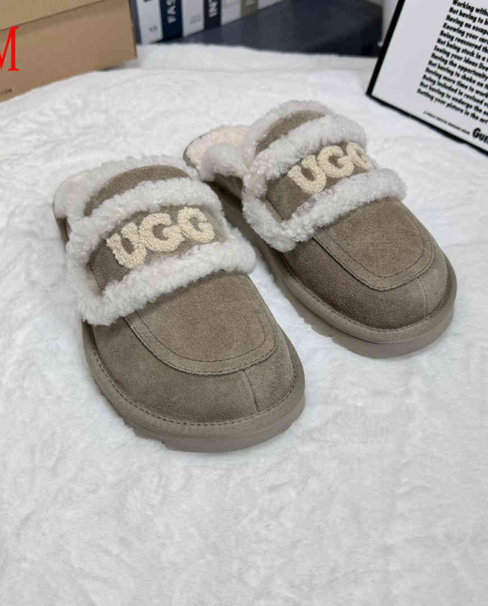 UGG Fuzzy Slip-On Loafers Women's Warm Casual Indoor Shoes