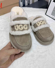UGG Fuzzy Slip-On Loafers Women's Warm Casual Indoor Shoes