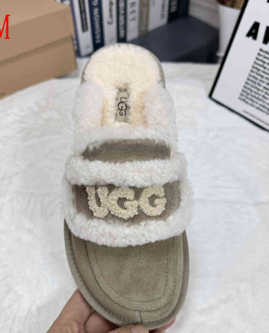 UGG Fuzzy Slip-On Loafers Women's Warm Casual Indoor Shoes