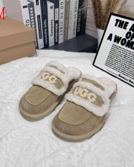 UGG Fuzzy Slip-On Loafers Women's Warm Casual Indoor Shoes