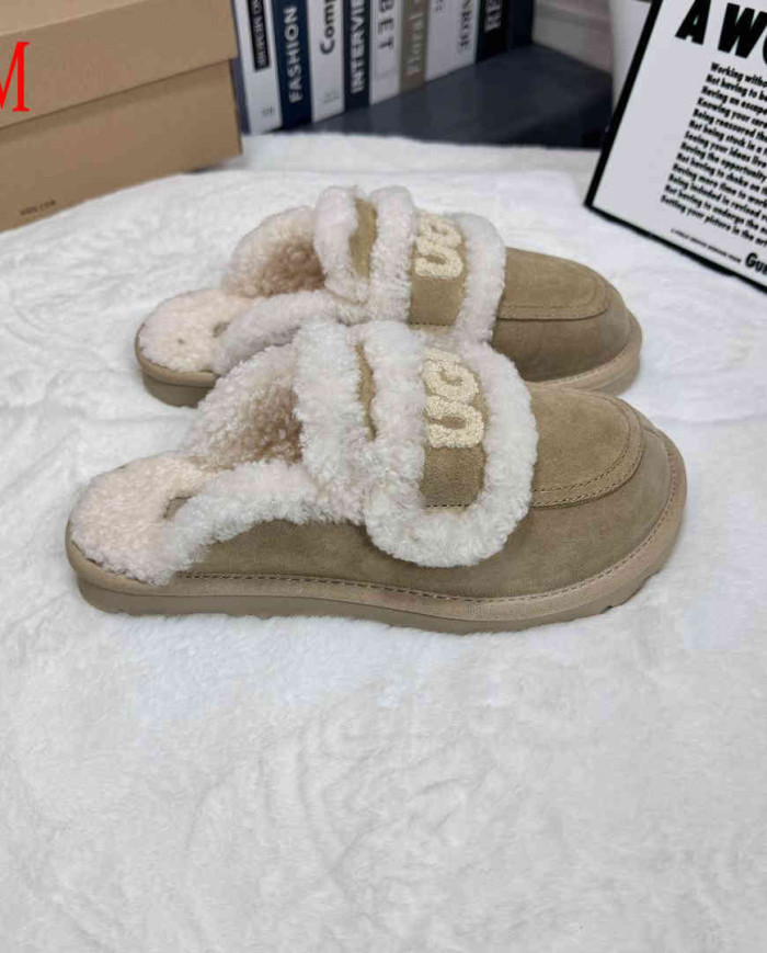 UGG Fuzzy Slip-On Loafers Women's Warm Casual Indoor Shoes