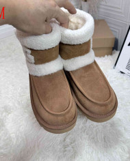 UGG Thick Plush Mid-Calf Snow Boots Women's Comfy Platform Winter Shoes