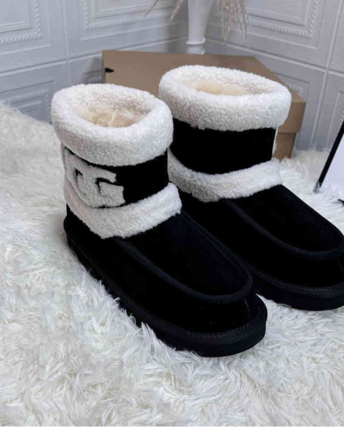 UGG Thick Plush Mid-Calf Snow Boots Women's Comfy Platform Winter Shoes