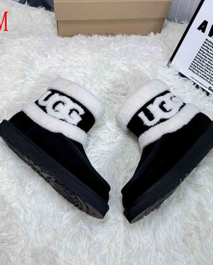 UGG Thick Plush Mid-Calf Snow Boots Women's Comfy Platform Winter Shoes