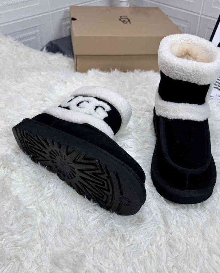UGG Thick Plush Mid-Calf Snow Boots Women's Comfy Platform Winter Shoes