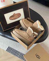 UGG Slip-On Suede Ankle Snow Boots with Fur Lining