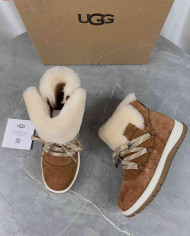 UGG Winter Shearling Lined Lace-Up Snow Boots