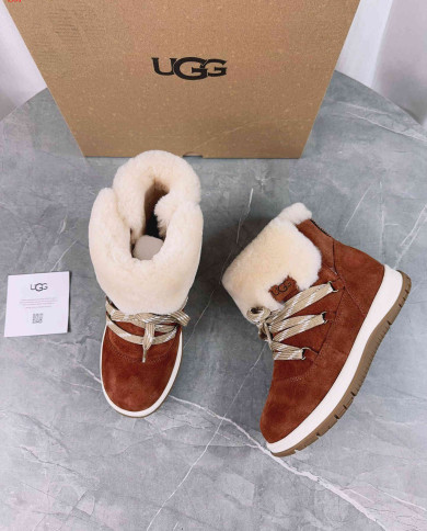 UGG Winter Shearling Lined Lace-Up Snow Boots