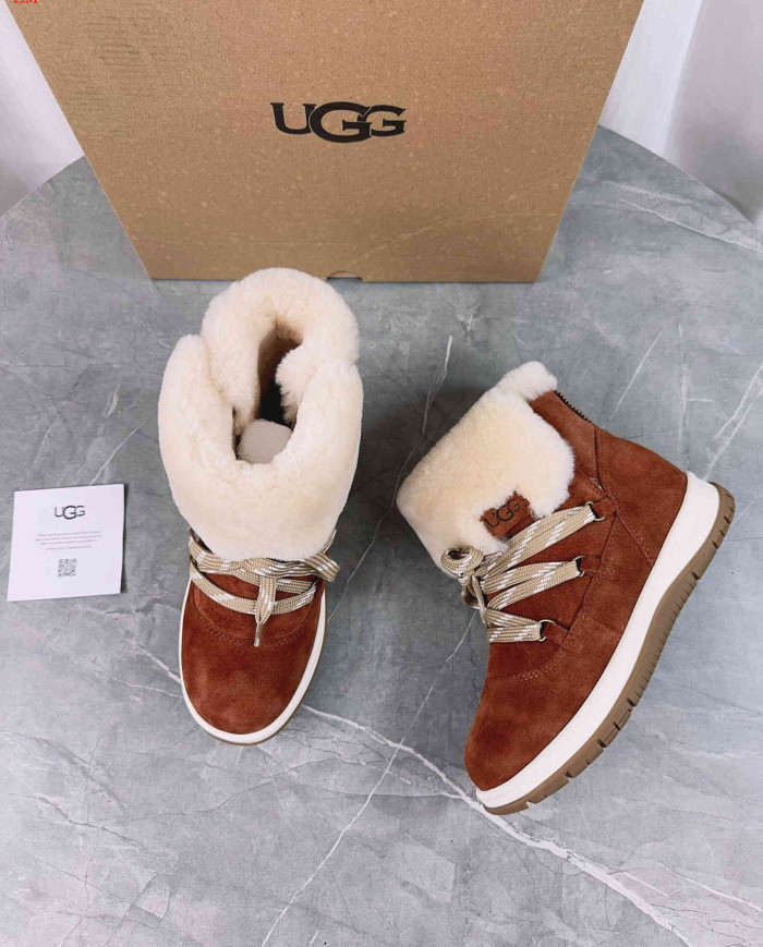 UGG Winter Shearling Lined Lace-Up Snow Boots