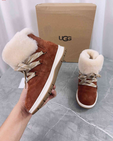 UGG Winter Shearling Lined Lace-Up Snow Boots