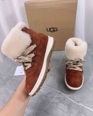 UGG Winter Shearling Lined Lace-Up Snow Boots