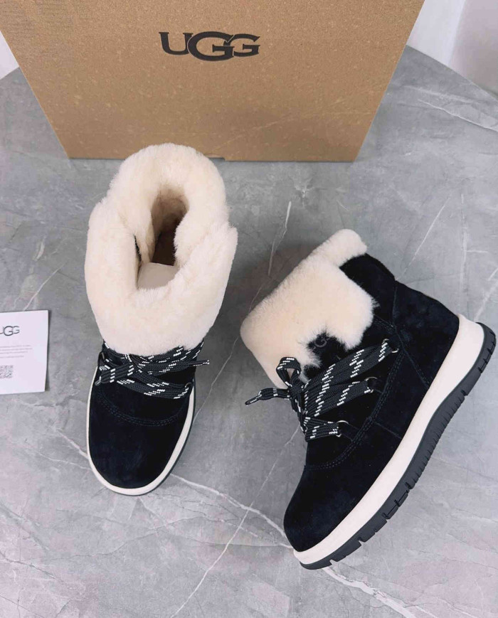 UGG Winter Shearling Lined Lace-Up Snow Boots